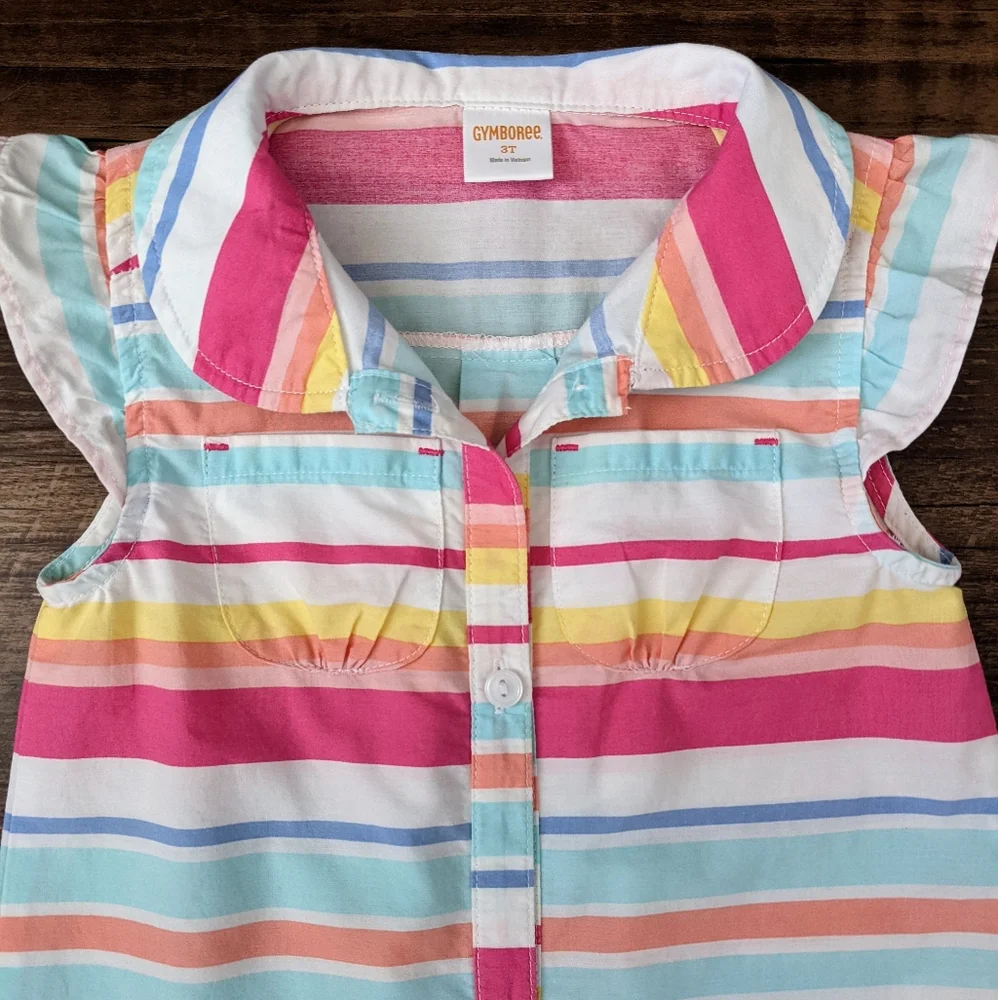 Gymboree Rainbow Stripe Tie Front Top